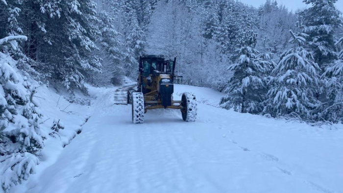 Düzce’de 24 köy yolu kar nedeniyle kapalı 